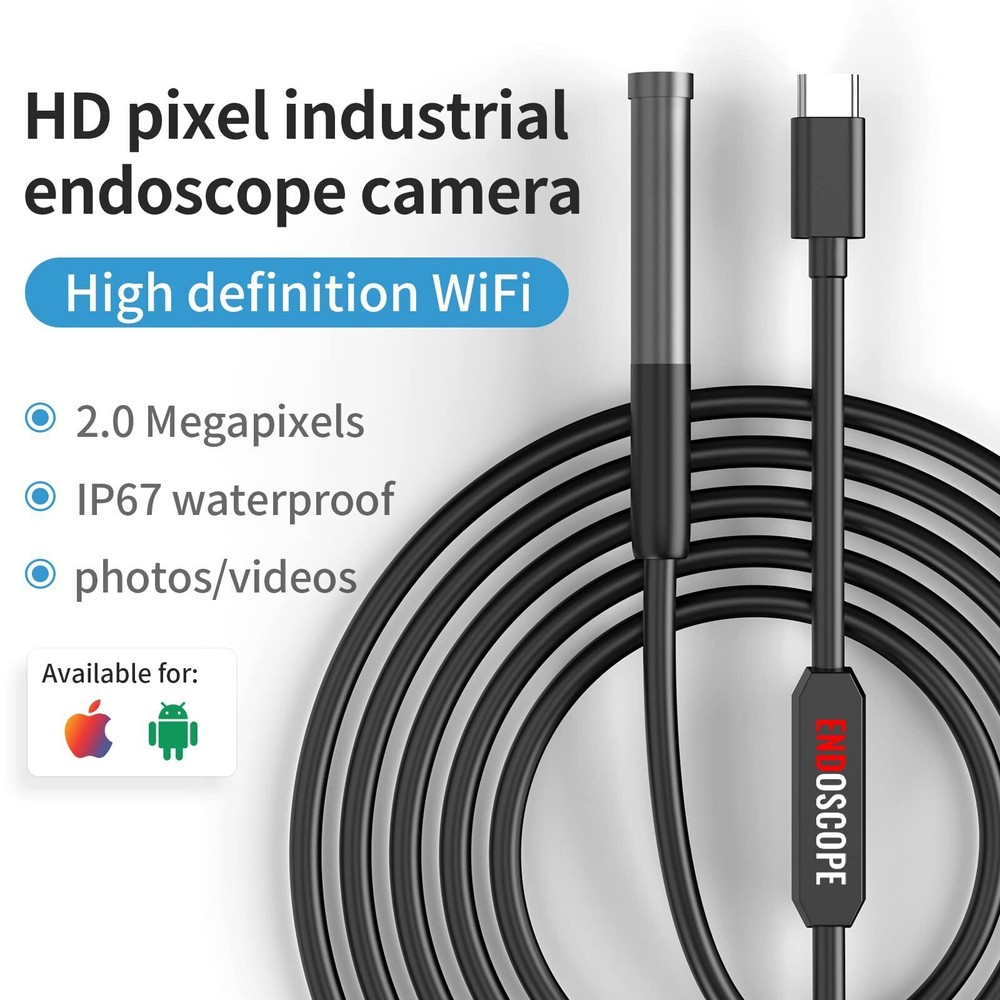 Endoscope Camera with 9.8ft Borescope Inspection Cameras for iPhone iPad/Android
