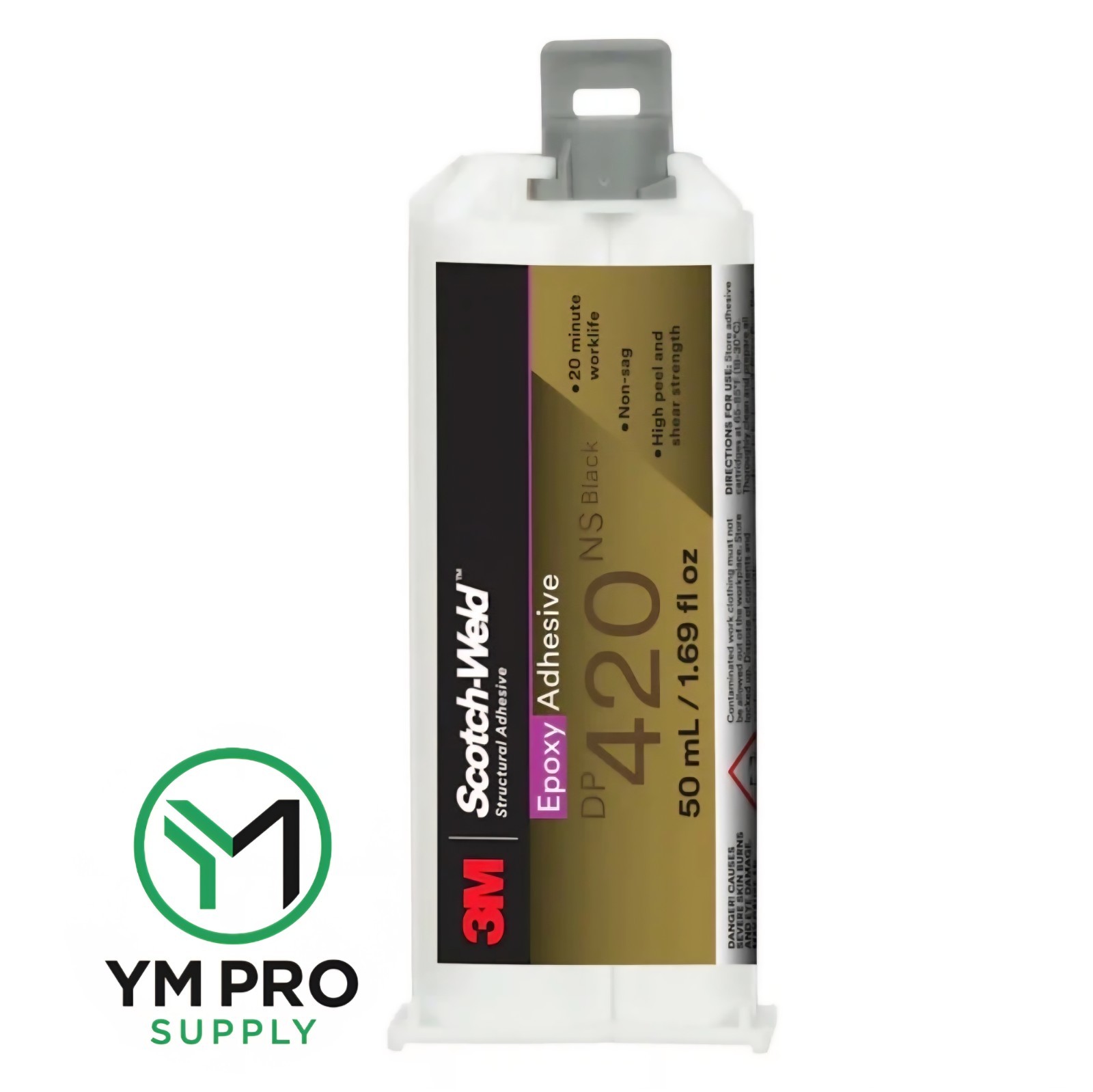 3M Scotch-Weld Epoxy Adhesive DP420NS, Black, 50 mL Duo-Pak