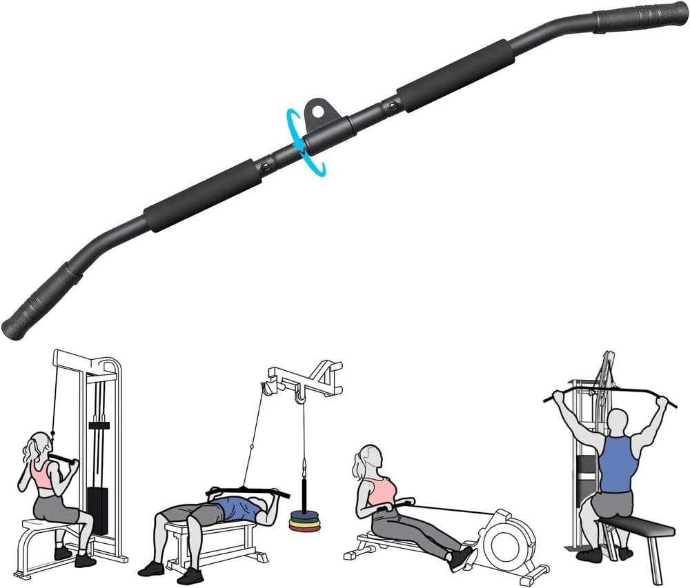 Rotating LAT Pull Down Bar 39.4'' LAT Pulldown Attachments for Pulley System ...