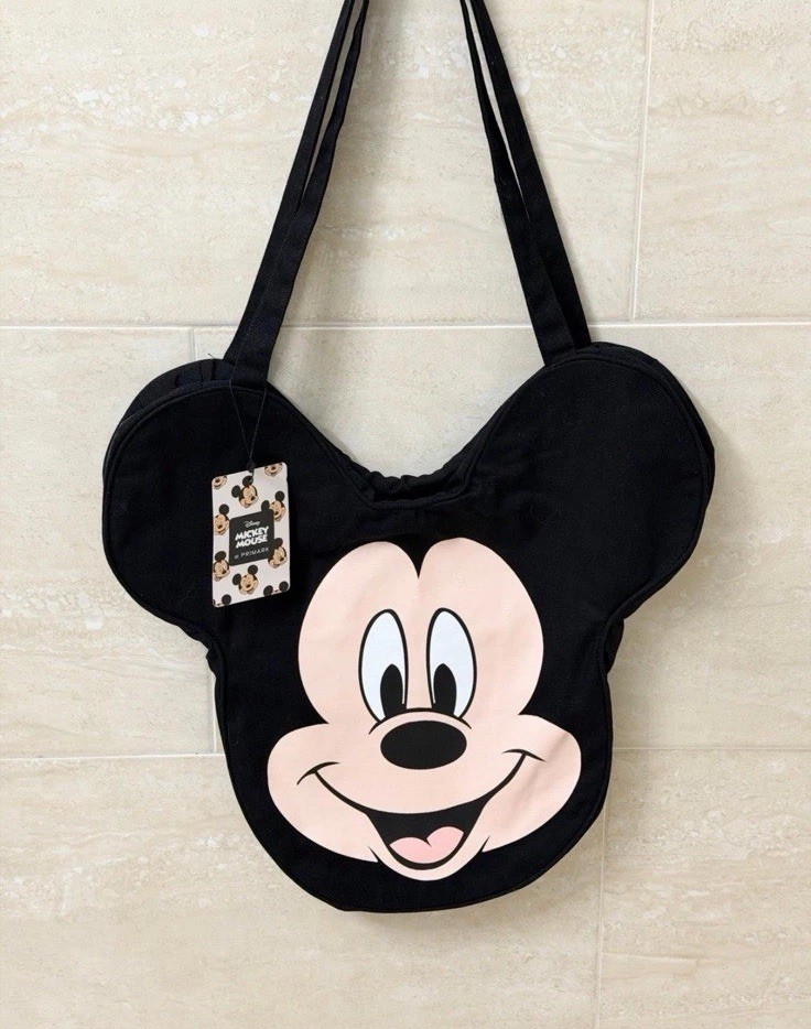Disney Mickey Mouse Face Tote Bag Canvas Shoulder Bag Park Style *Primark*-NEW