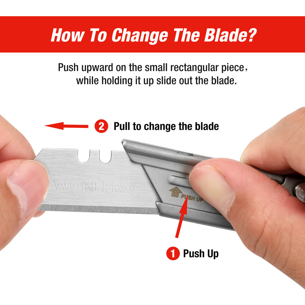 WORKPRO EDC Folding Utility Knife Box Cutter Mini Quick Change Blade Razor Knife