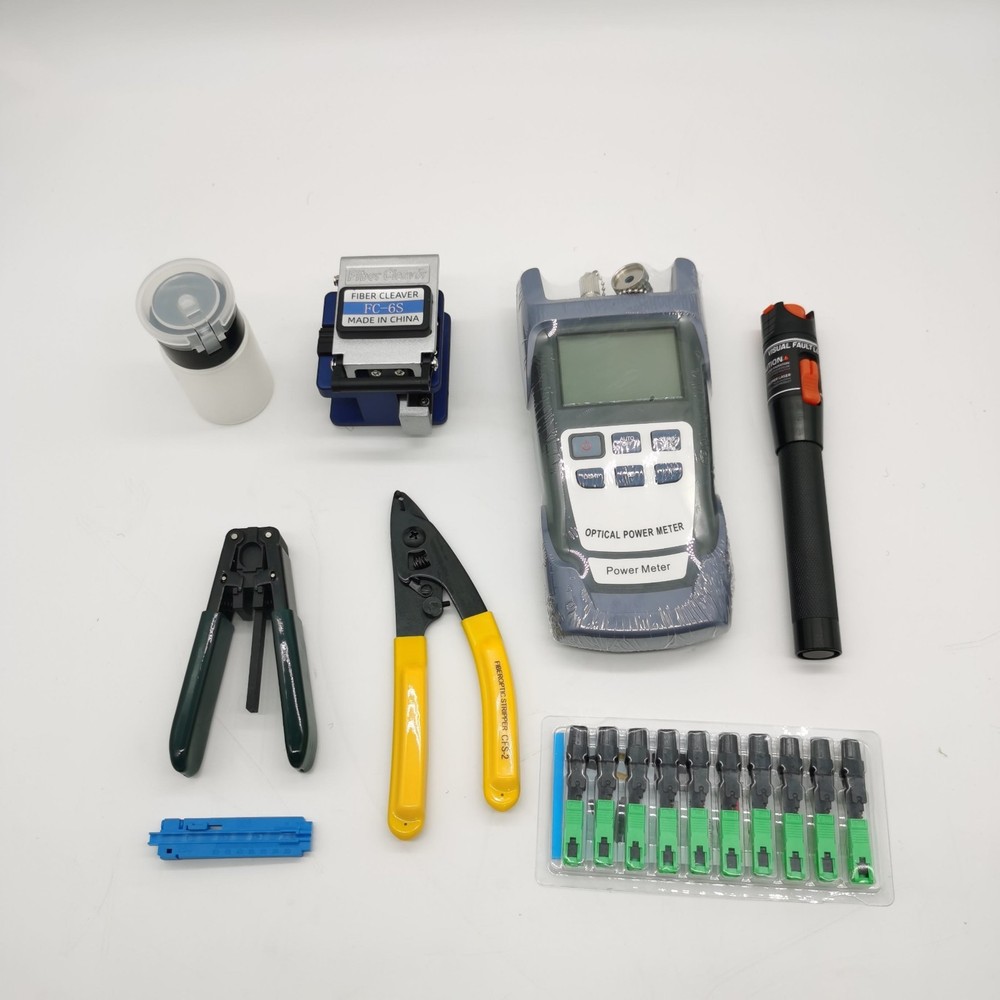 FTTH Complete Set Fiber Optic Cleaver Visual Fault Locator Optical Power Meter