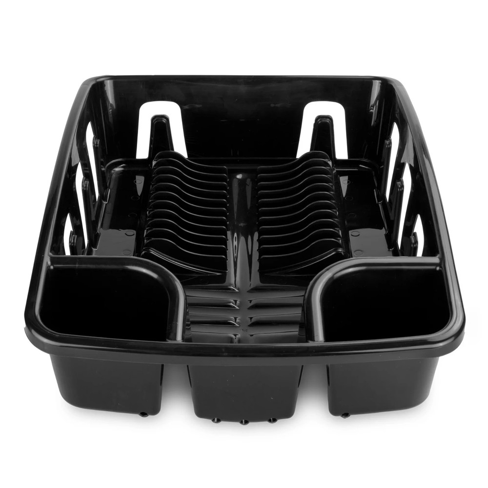 Dish Drying Rack, Sterilite Dish Rack with Self Draining Base, Black