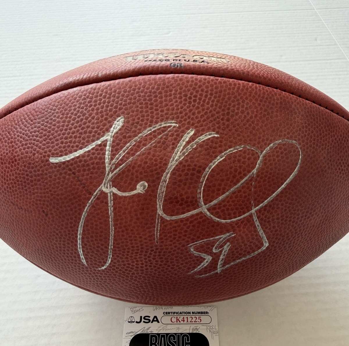 Luke Kuechly Signed Salute To Service The Duke Football JSA COA #59 Panthers HOF