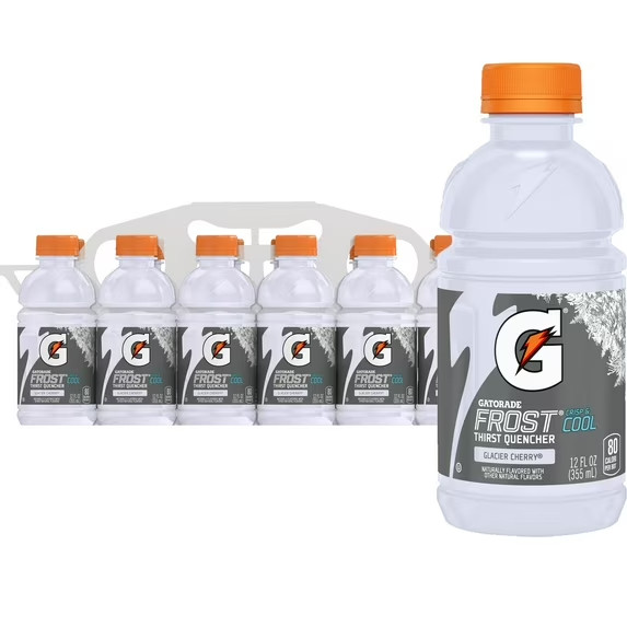 Gatorade Frost Thirst Quencher Glacier Cherry Sports Drinks, 12 fl oz, 12 Count