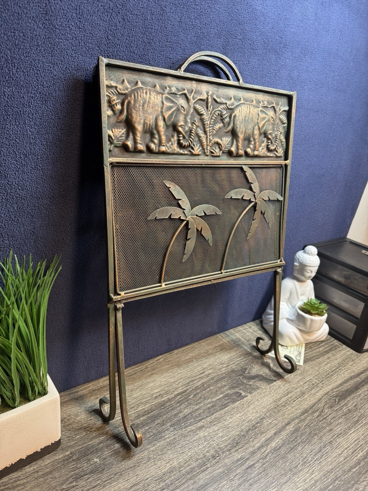 Decorative Metal Fireplace Log Holder Stand – Firewood Rack Indoor