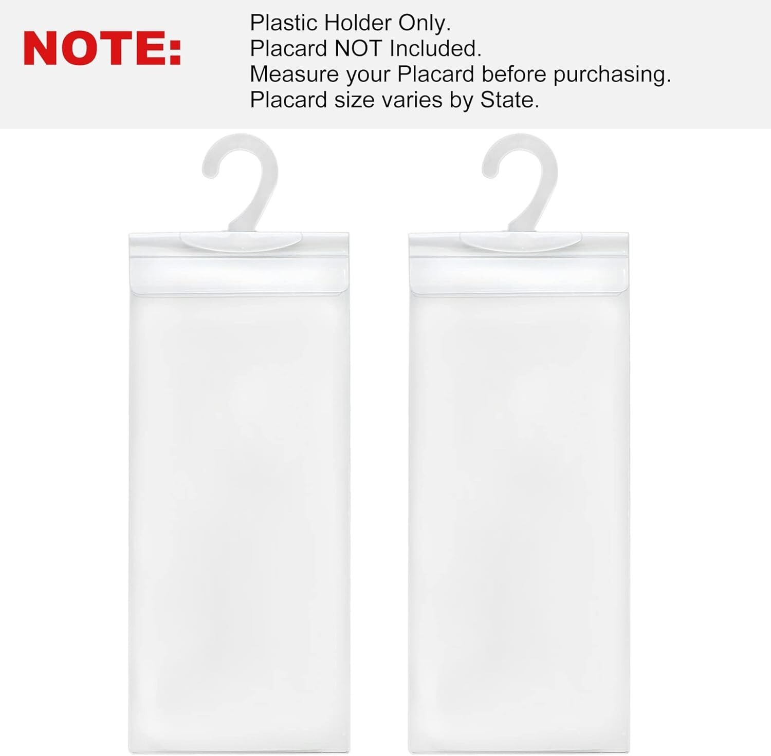 2x Handicap Parking Permit Placard Protector Cover Hanger Car Holder Hang Sleeve