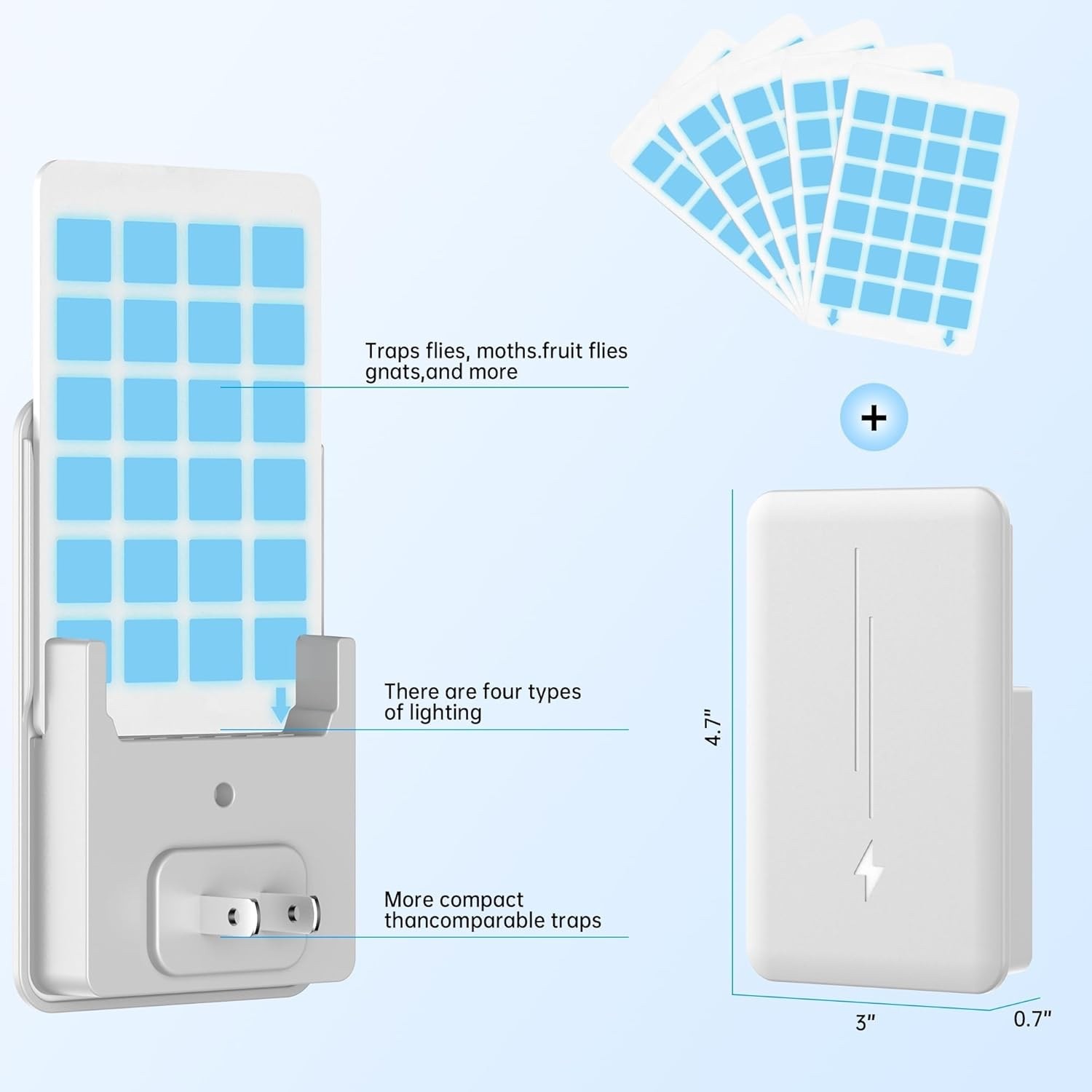 2 Pack Plug-In Flying Insect Trap Zevo UV Light Mosquito Fly Killer w/10 Refills