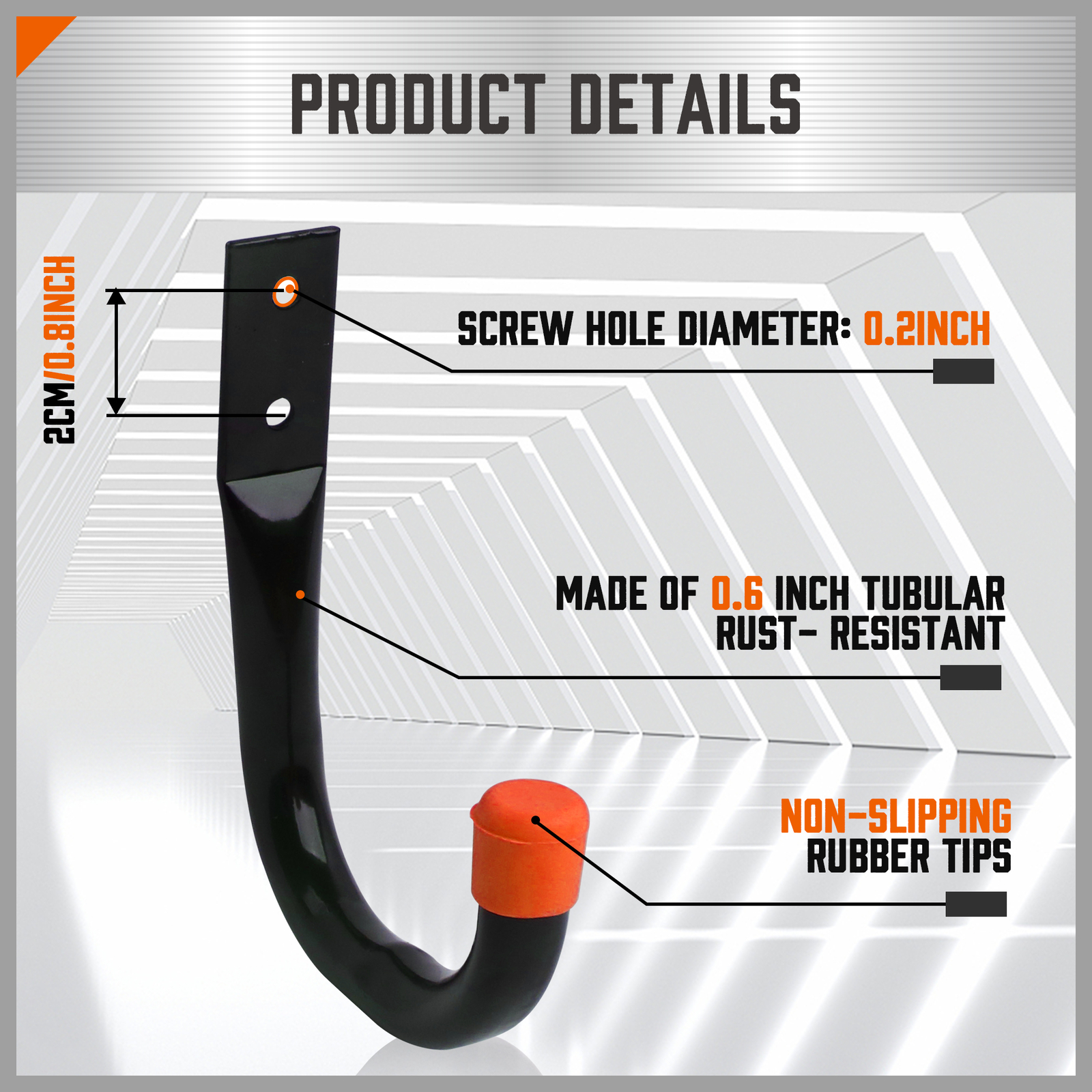 6-Pack Steel Garage Storage Utility Hooks Wall Organizer Tool Hanger H-D Screws