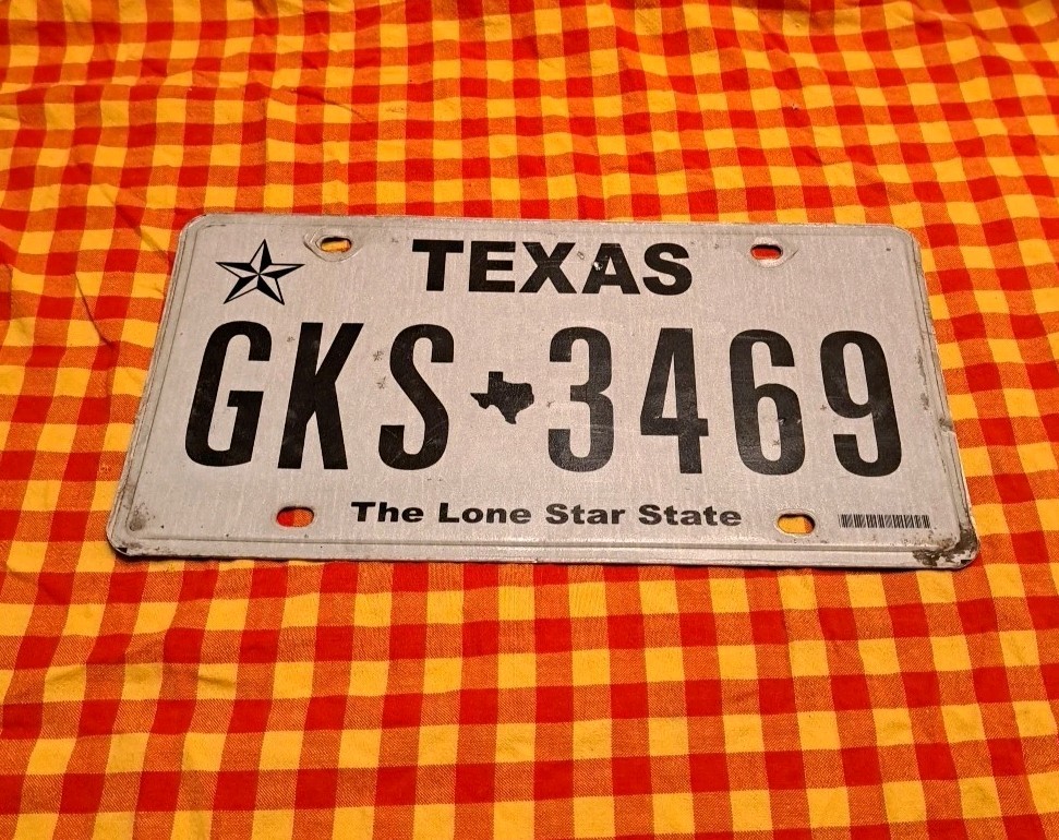 1 Vintage TEXAS State license plate used TX  GKS-3469