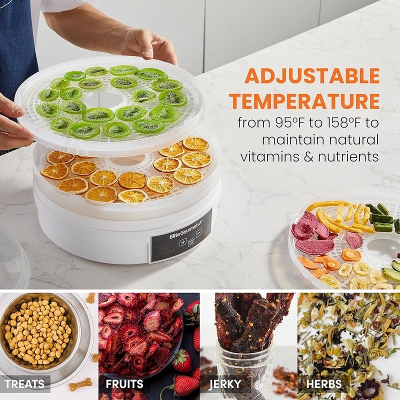 Adjustable Temperature Food Dehydrator W/ Timer Healthy Snacks & Crafts New