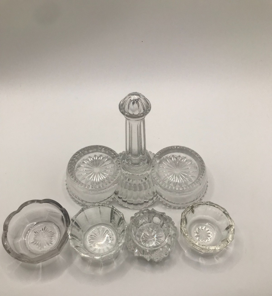 Vintage Salt Cellar Holder w/Misc. Salt Cellars