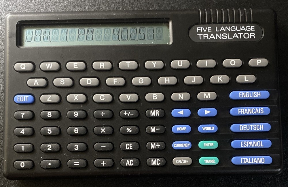 Micronta LCD Five Language Translator 63-683A Calculator Tested Works