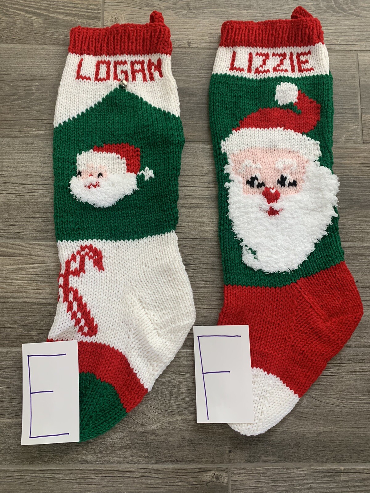 Hand Knit Christmas Stocking~24" long Choose design & Name