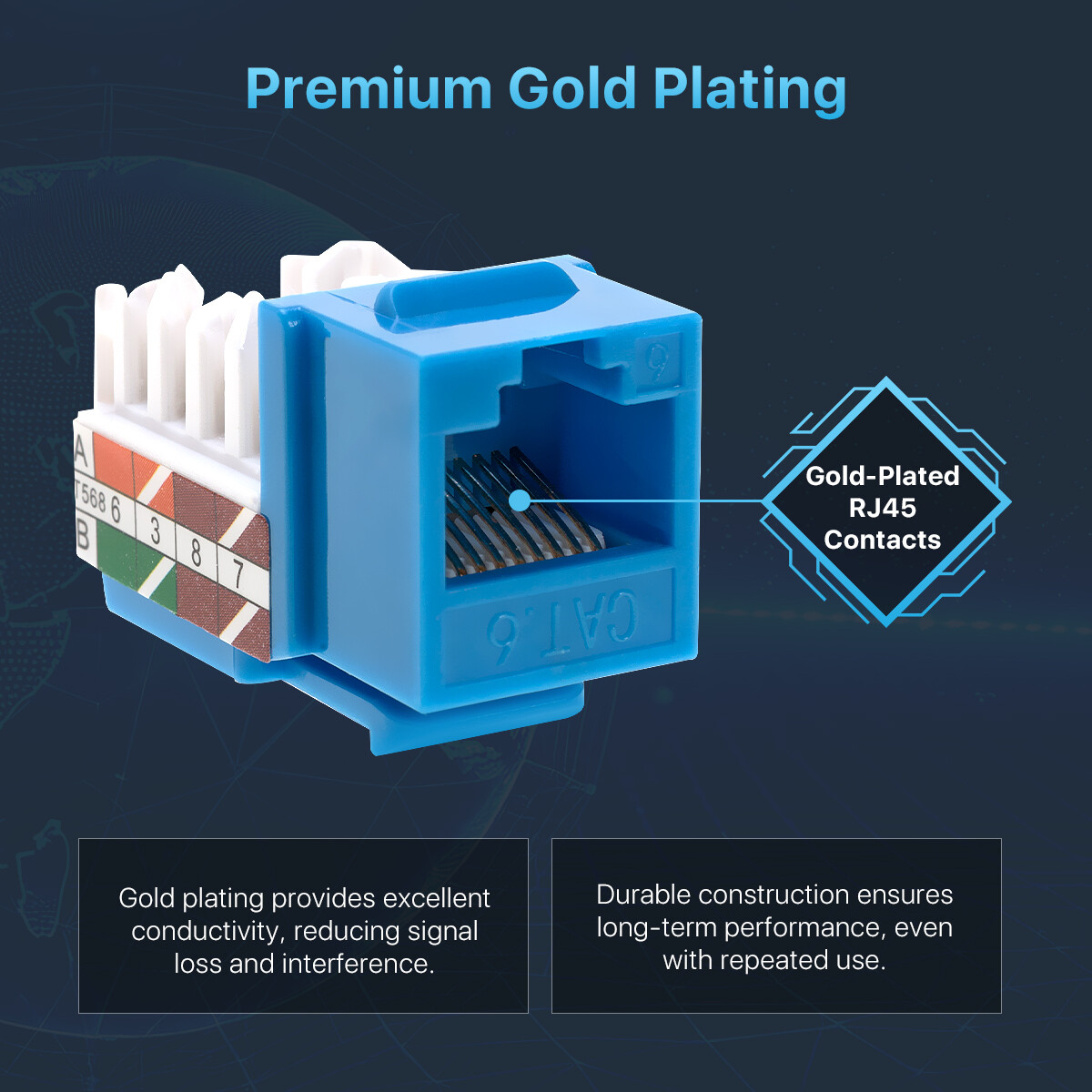 Cat6 Black Keystone Jack 45 Degree Punch Down Network Connector Multi-Pack LOT