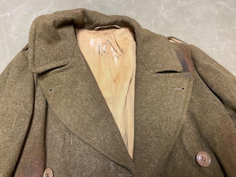 ORIGINAL WWII US ARMY WINTER M1938 "CUT DOWN" OVERCOAT COAT- MEDIUM/LARGE 42R
