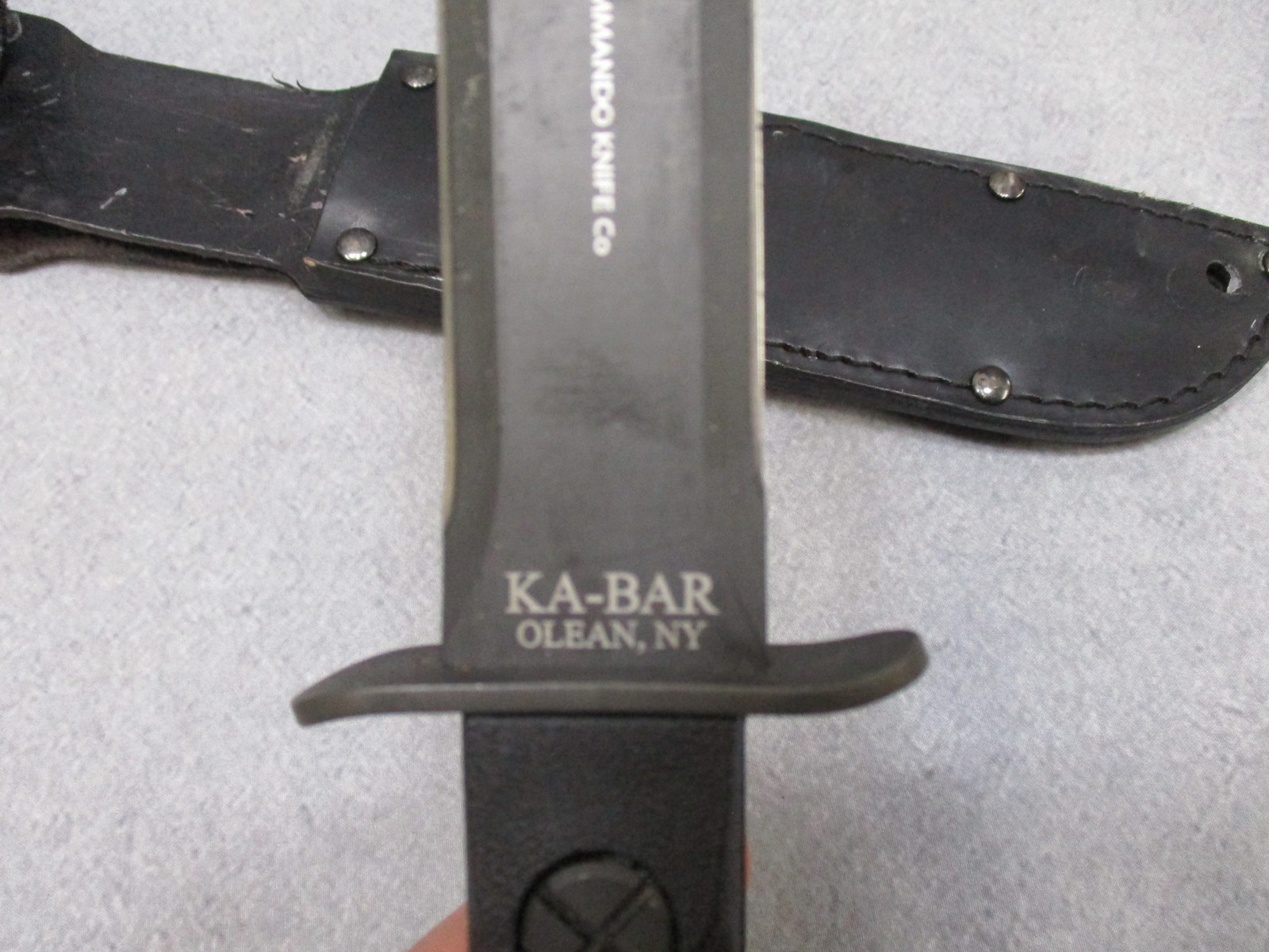 KA-BAR EK44 Commando Knife John Ek Fixed Blade w/ Leather Sheath Used