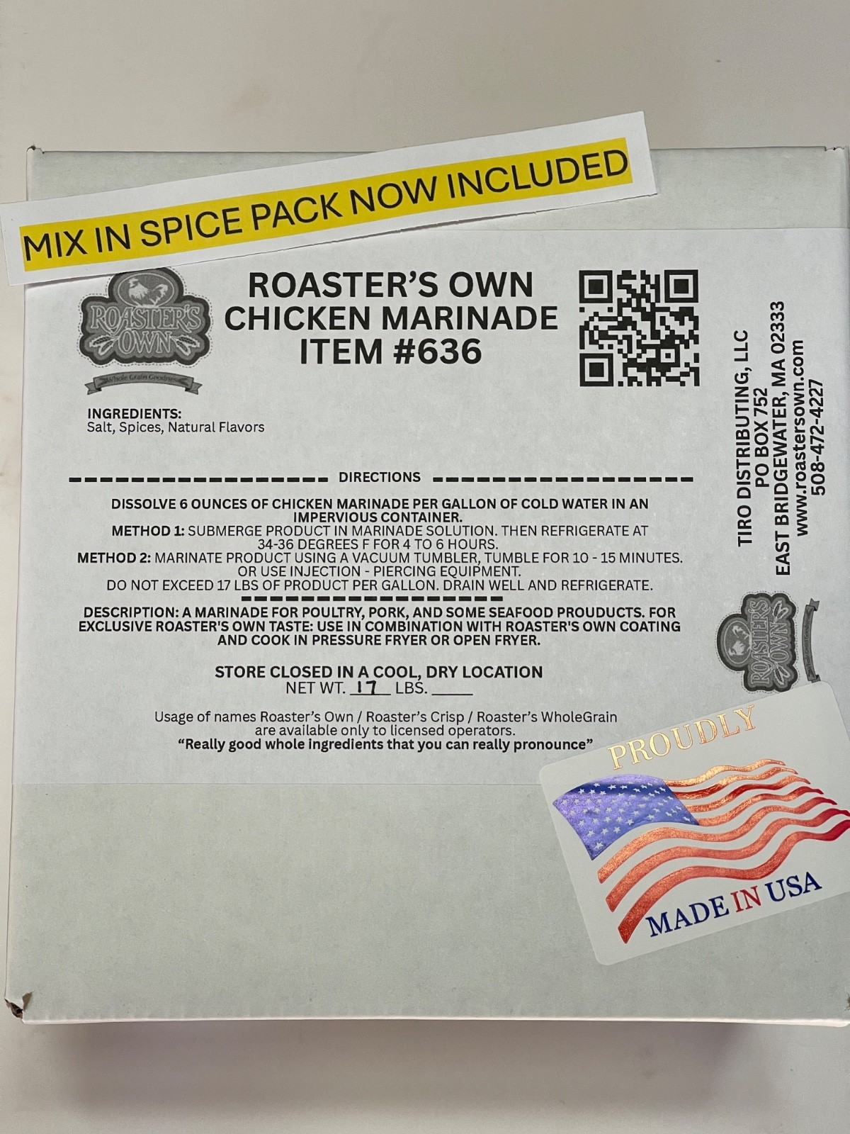 17 lbs.NEW CHICKEN MARINADE ALL NATURAL BRINE CHICKEN PORK  TIME SOAK OR VACUUM