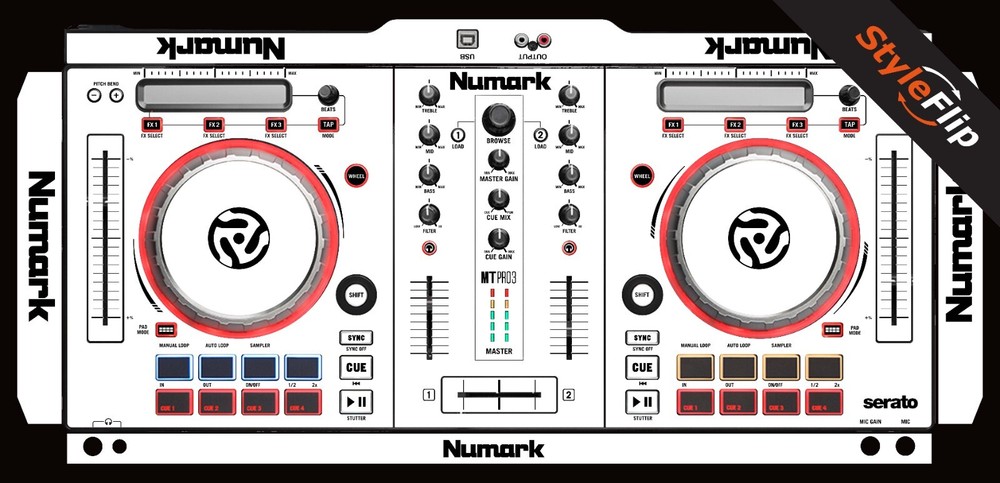 Numark Mixtrack Pro 3 | White | Protective Decal | StyleFlip Skins