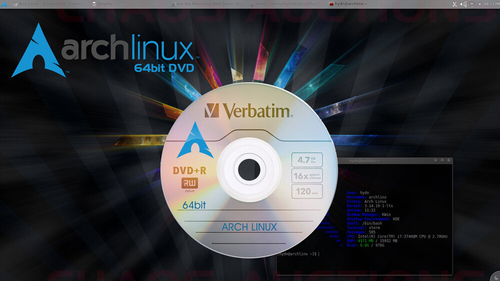 ARCH LINUX INSTALL & LIVE 64bit DVD