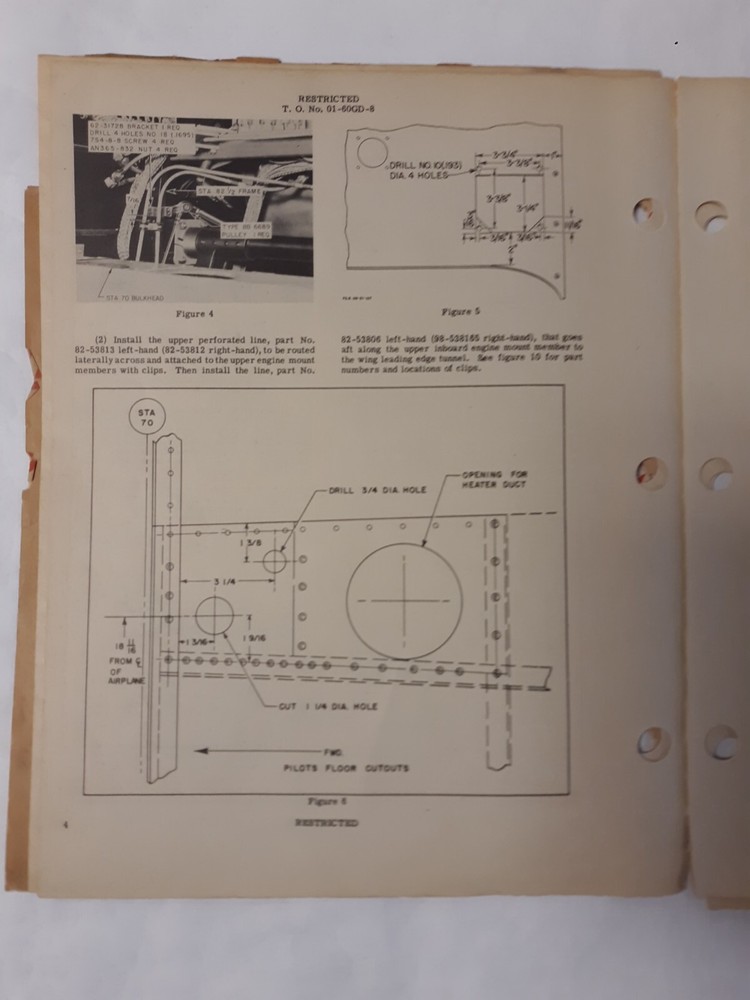 North American Model B-25H Technical Orders Original