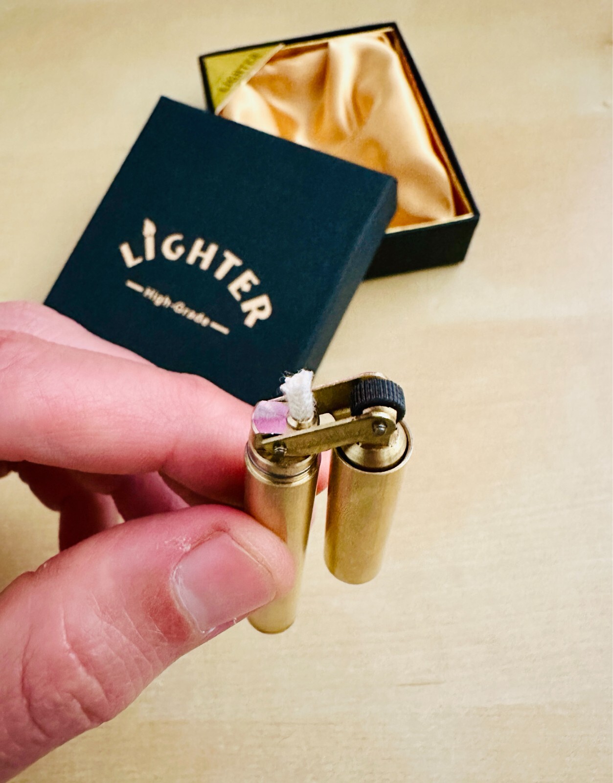 Windproof Brass Kerosene Lighter - Vintage Brass Stick Lighter for Outdoor