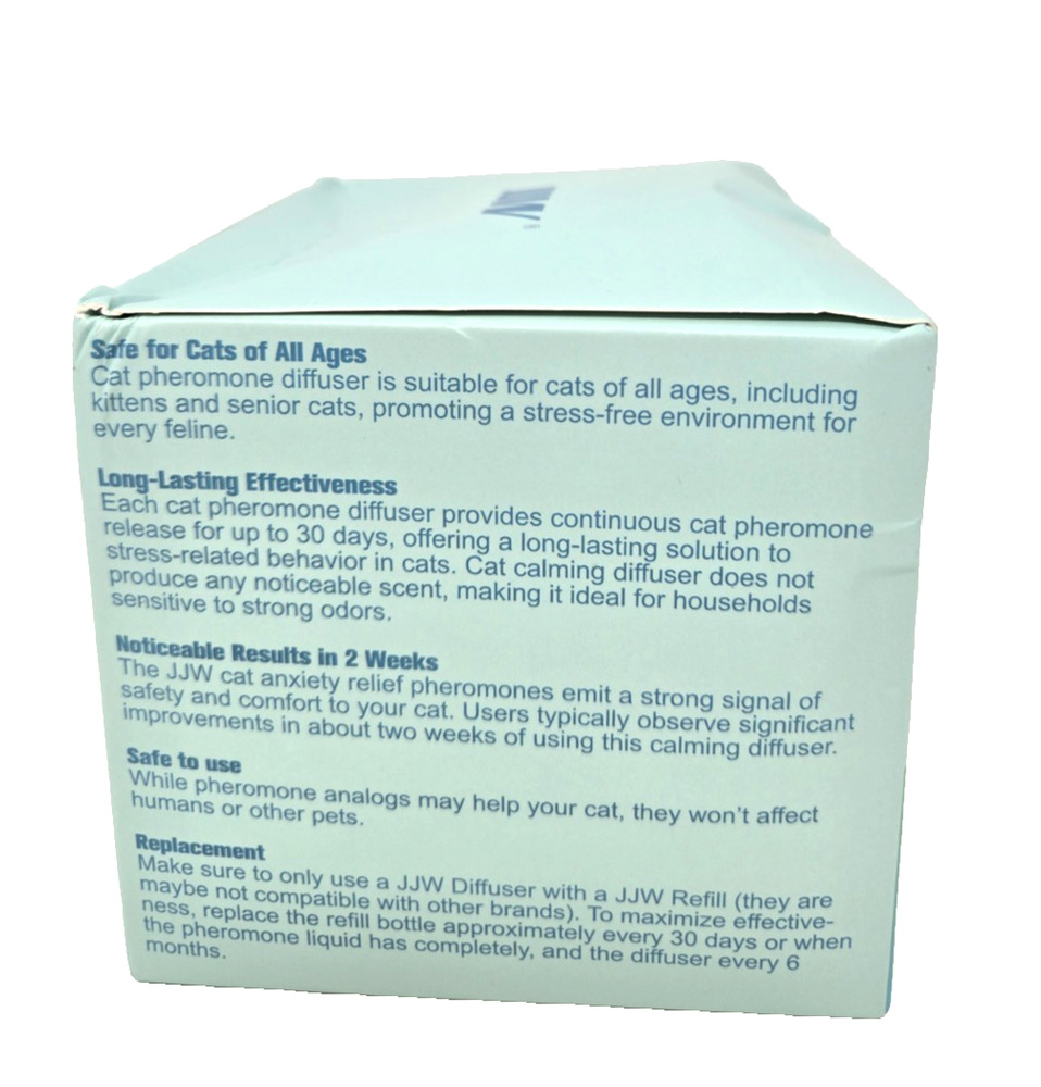 JJW Cat Calming Pheromone Diffuser Kit, (Diffuser x1, 48ml Refills x4)