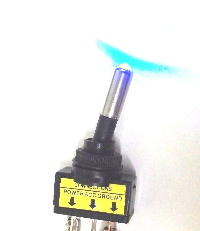 BBT Brand Lighted Blue LED On/Off 20 amp 12 volt Toggle Switch