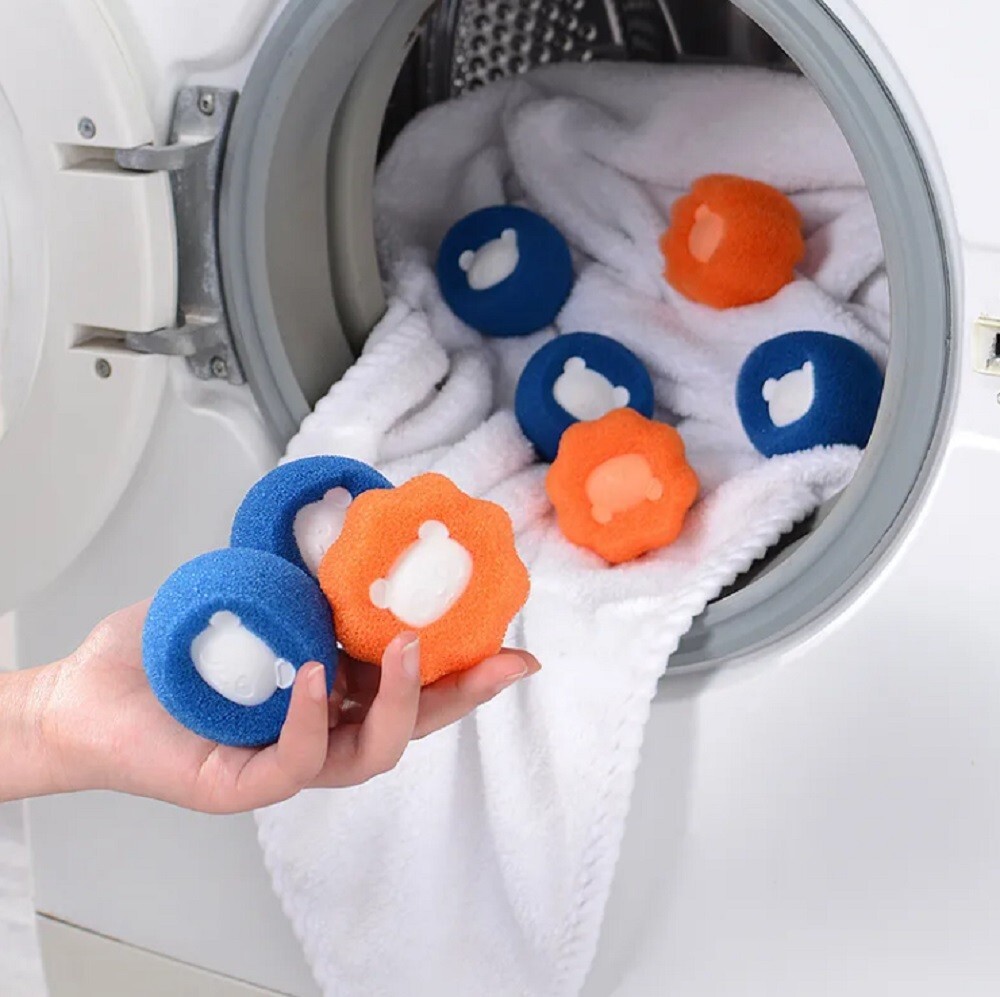 8 Ps Pet Hair Remover Ball-Reusable Laundry Sponge Dryer Anti-Winding Adsorption