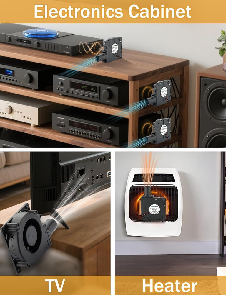 120Mm BBQ 12V Blower Fan with 110V-240V AC Plug Variable Speed Controller, Squir