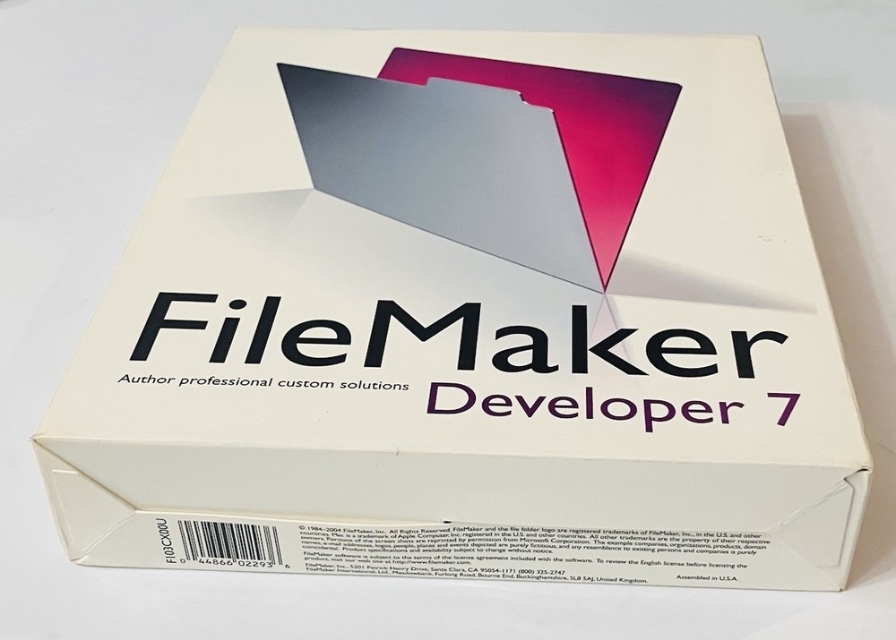 FileMaker Developer 7 Complete Box Mac PC CD Software w Manuals 2004