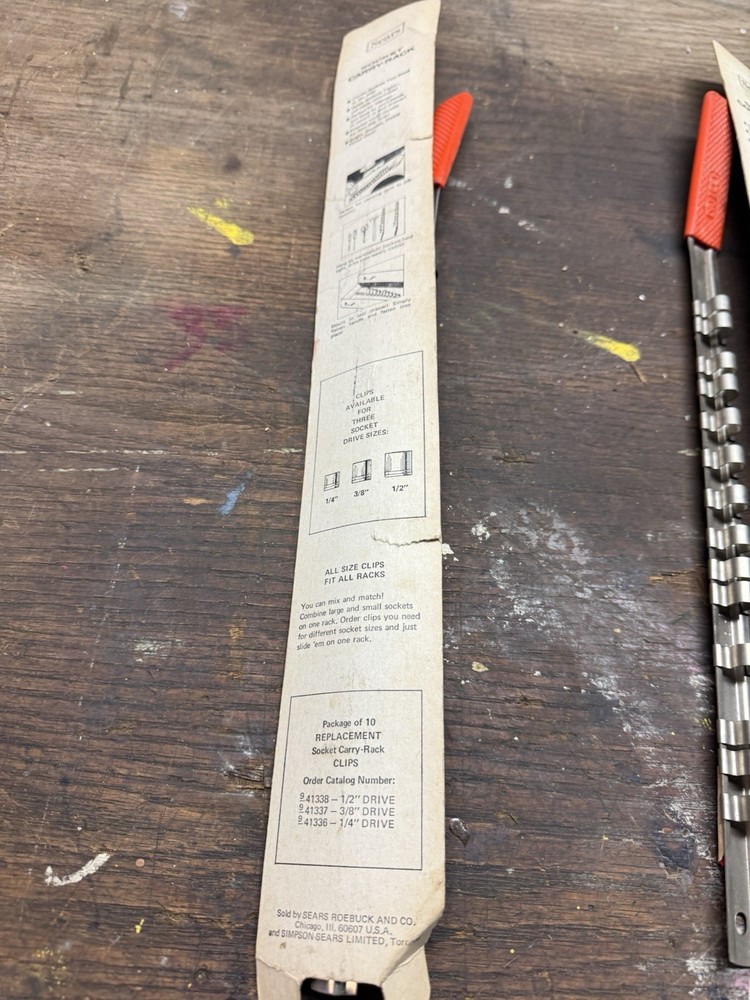 Sears Socket Carry Rack (2) For 1/2 And 3/8