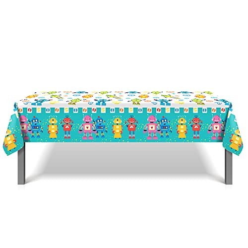 3 Pcs Robots Tablecloth Plastic Table Covers Robots Tablecloth Disposable