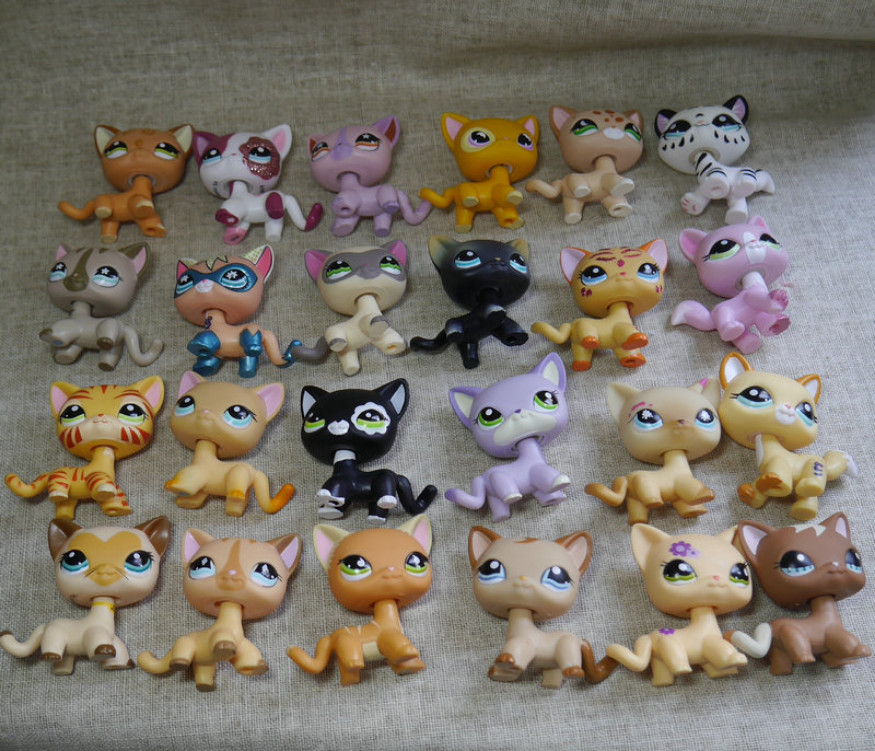 5pcs/lot Littlest Pet Shop toys LPS Random Short Hair Cat Animal Figures New