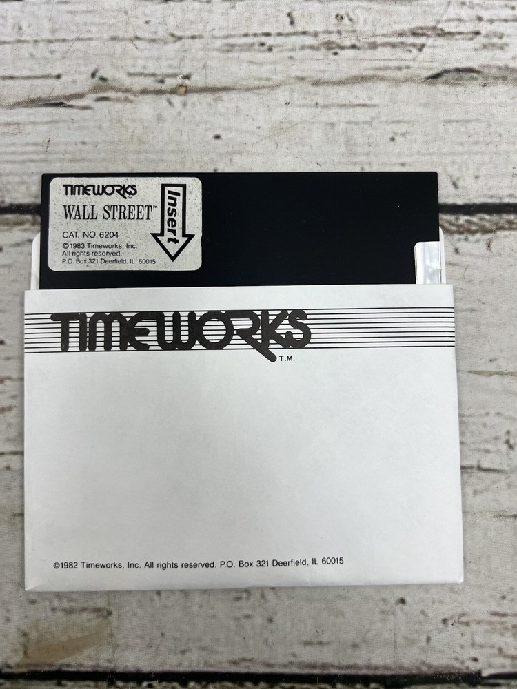 VTG Wall Street Timeworks Personal Computer Software Commodore 64 Disk With Box