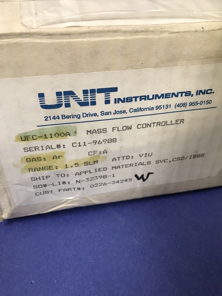 Unit UFC-1100A Mass Flow Controller, AR, 1.5 SLM, Refurbished