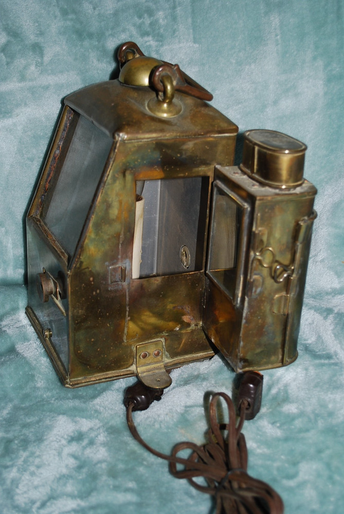 Original Brass Transportation Lantern - It has been Electrified.