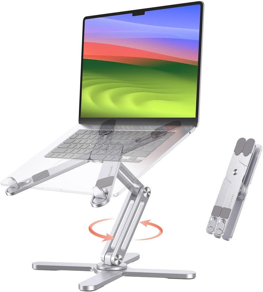 LA10 360° Rotating Laptop Stand Riser for Desk, Ergonomic Foldable Computer Stan