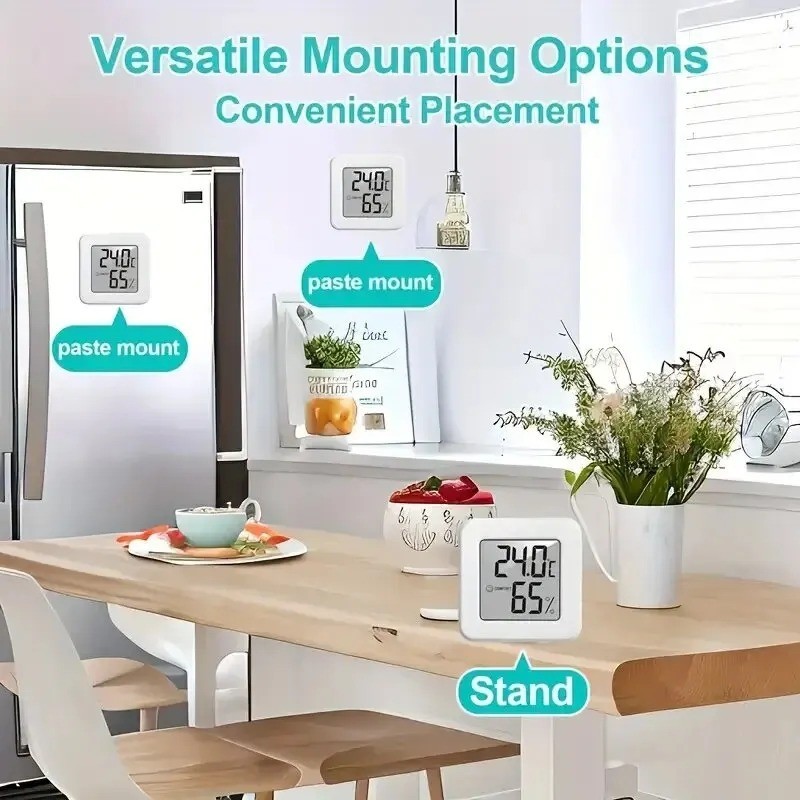 THERMOMETER INDOOR Digital LCD Hygrometer Temperature Humidity Meter Alarm Clock