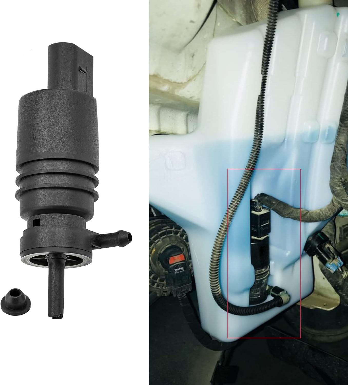 Windshield Washer Pump, Compatible with BMW 328i E46 325i M3 M5 X3 X5 Z3 Z4...