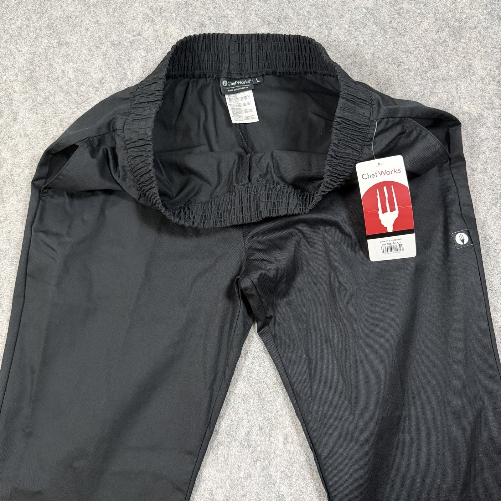 Chef Works Lightweight Slim Pants Men's Size Large (Actual Fits 35x32) Black NWT