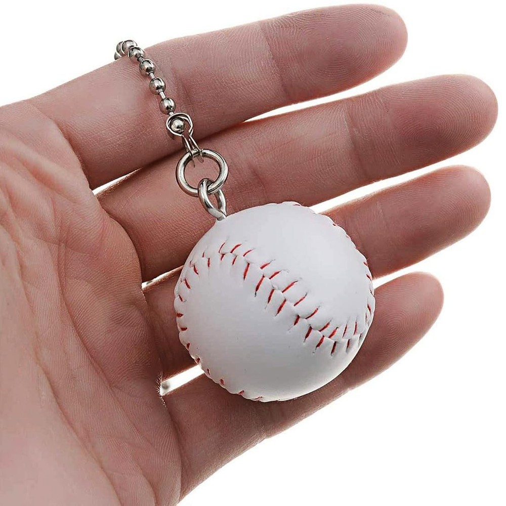Baseball Bat Ceiling Fan Pull Chain Extender 12in Silver Bead Chain Fan Pulls!