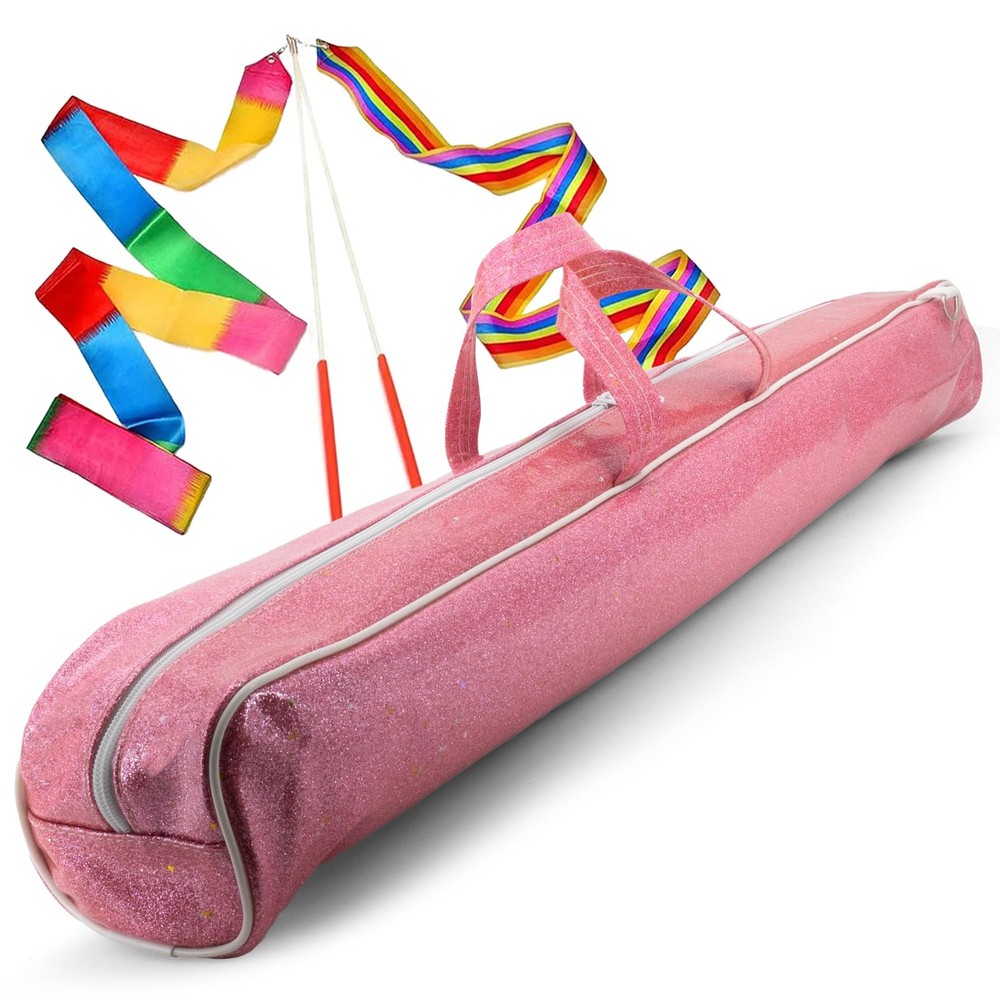 Twirling Baton Bag Case with Adjustable Shoulder Strap - Pink Sparkle Case fo...