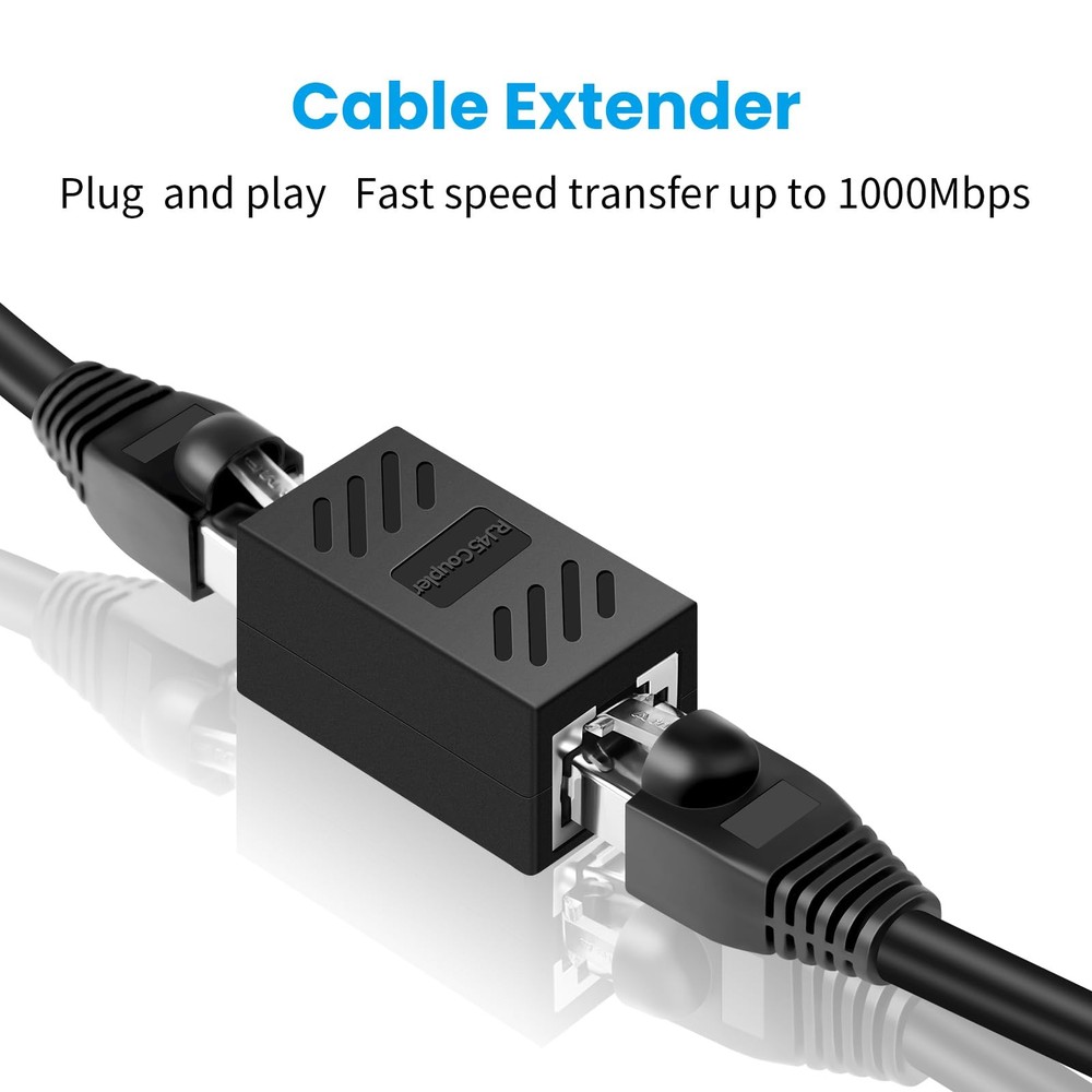 RJ45 Coupler, Ethernet Network Cable in line Coupler for black