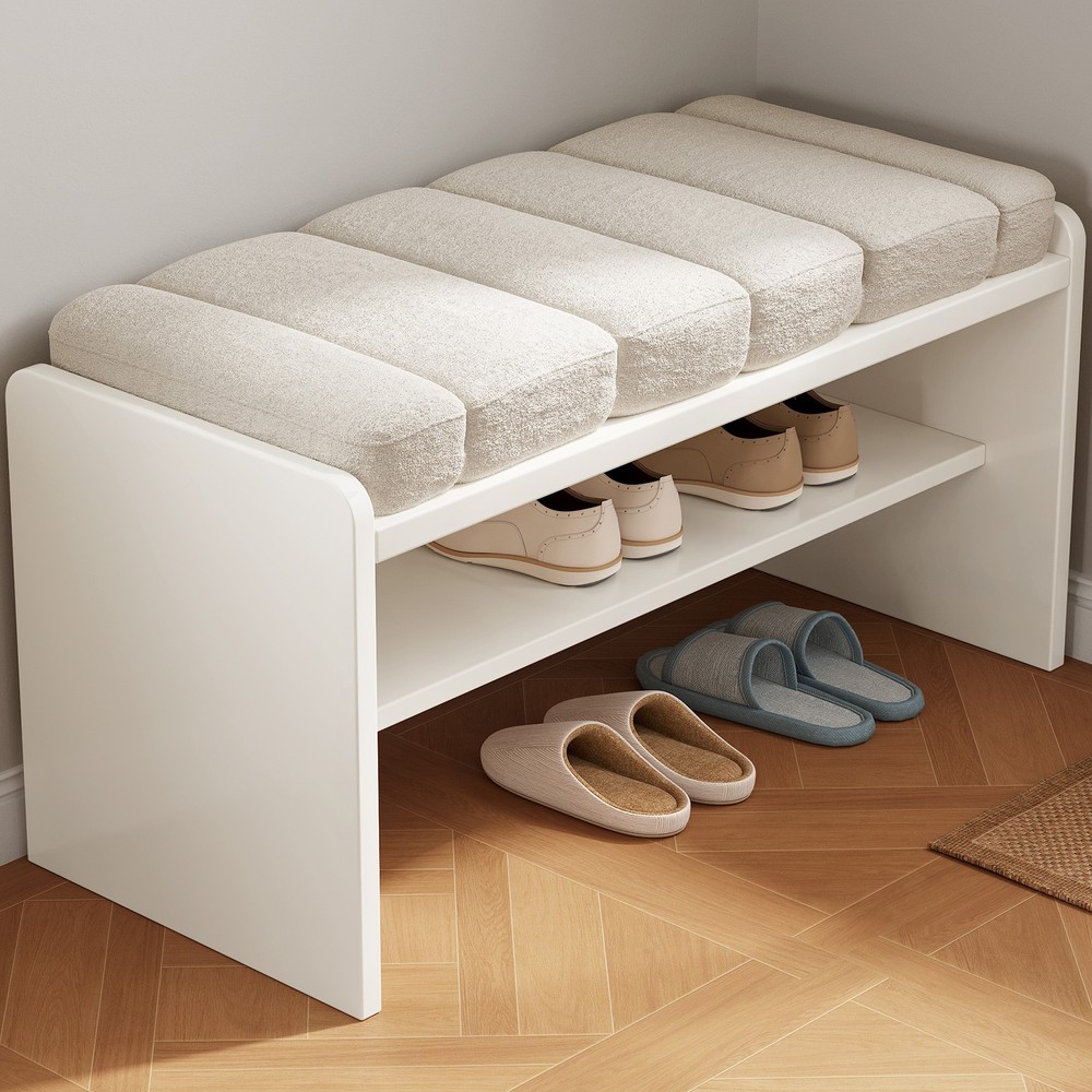 Multi-Functional Storage Bench Comfy Shoe Changing Stool Modern Entryway Bench