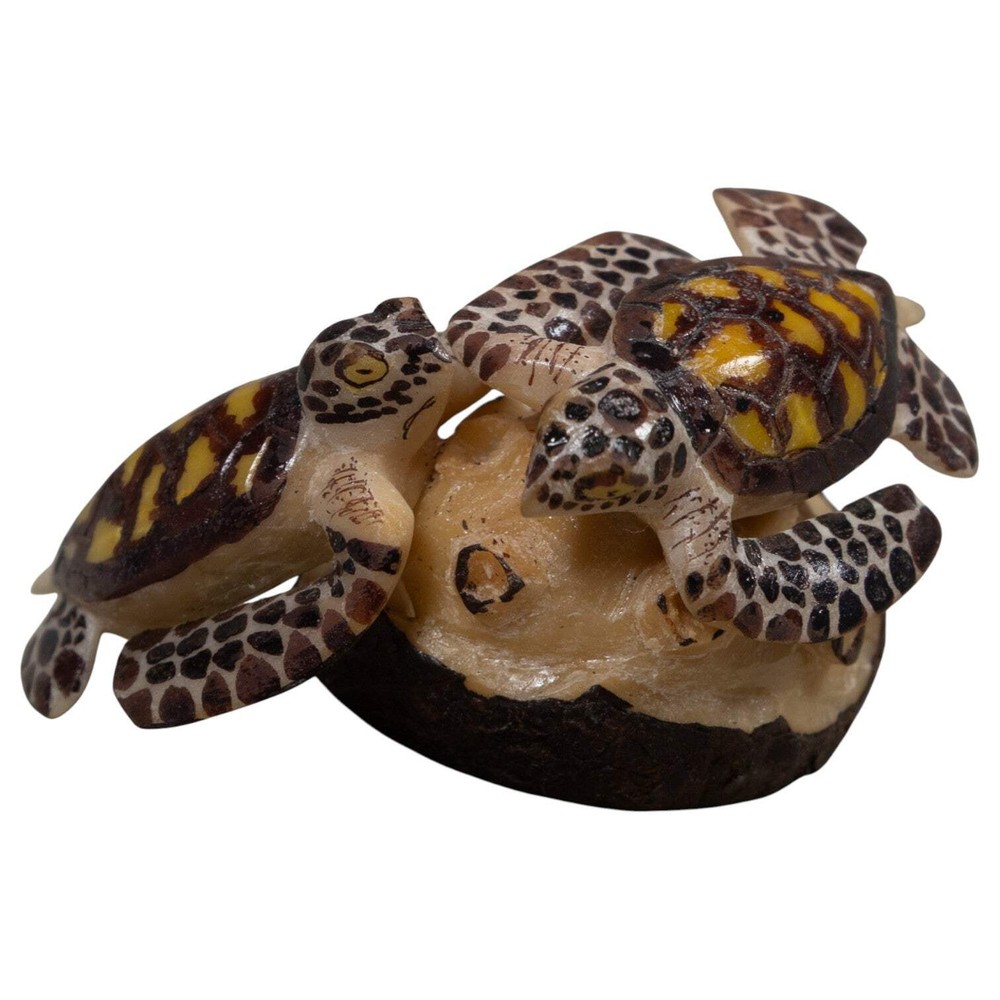 Double Sea Turtle Tagua Carving