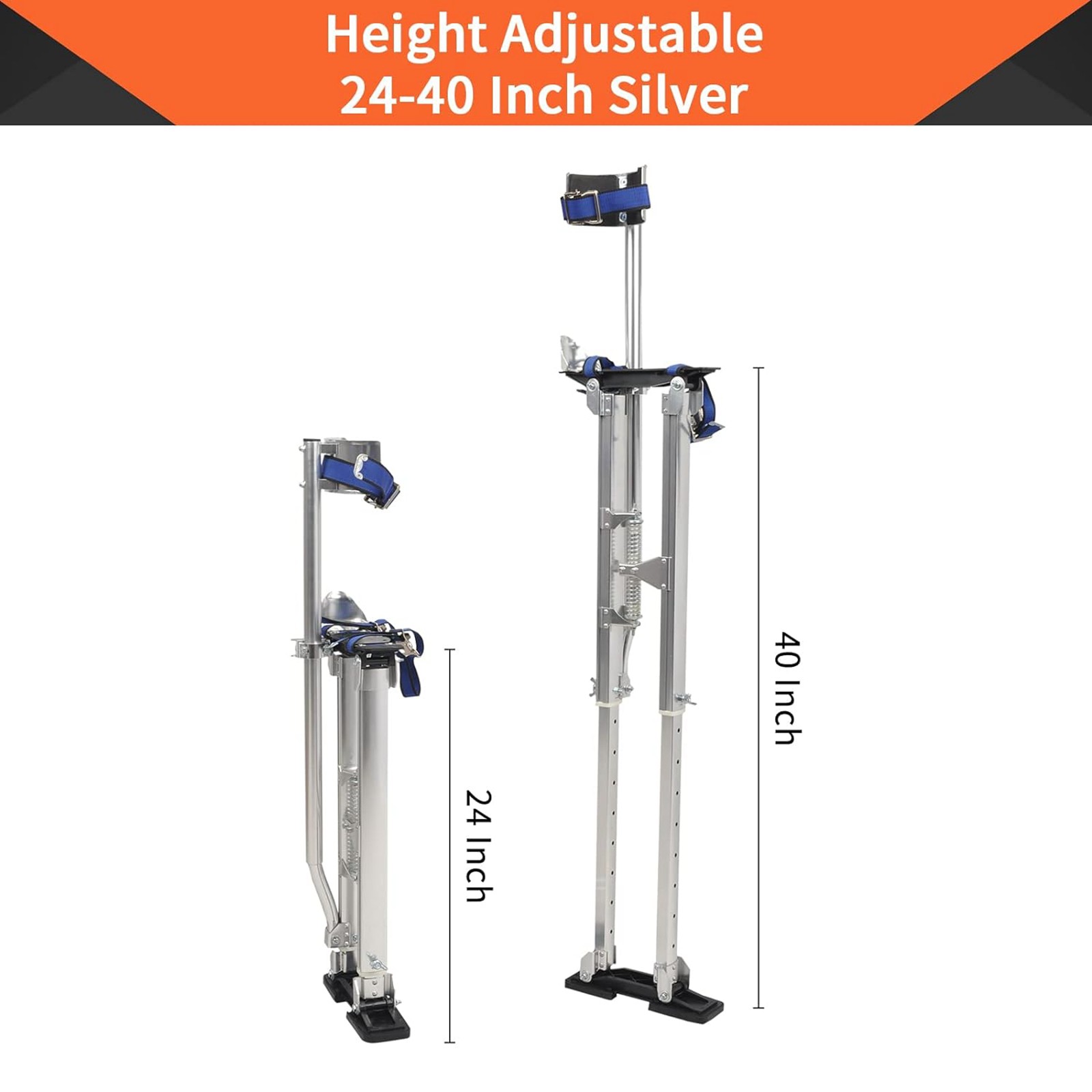 Drywall Stilts 24-40 Inch Aluminum Tool Stilt For Painting Painter Taping Silver
