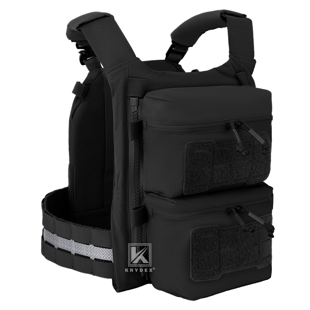 Krydex Tactical Back Panel Double Pouch Assault Zip Modular Backpack for V5 vest
