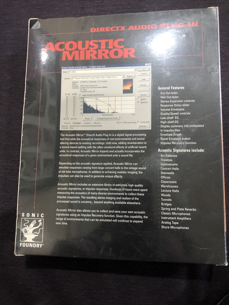 Acoustic mirror sonic foundry diretx audio plugin