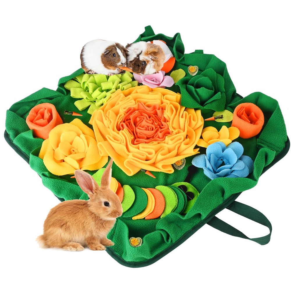 Rabbit Foraging Mat, Interactive Feed Game for Boredom, Small Pet Bunny Puzzl...